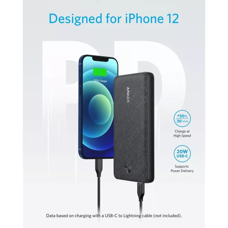 POWER BANK USB 20000MAH BLACK/A1365G11 ANKER