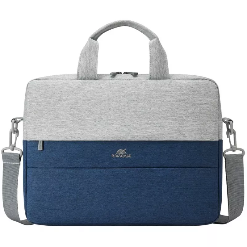 Laptop bag Rivacase Prater for 10.1 inch–14 inch laptops, Grey/Dark Blue