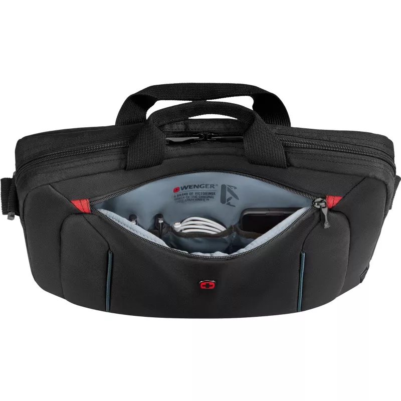 Laptop bag Wenger BQ 16 Slimcase Toploader Black — fits 16 inch laptops, toploader design, padded compartment