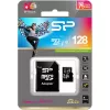 MicroSDXC flash card Silicon Power 128 GB UHS‑I (Class 10, U1), 85 MB/s, black, with SD adapter