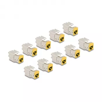 DeLOCK keystone module 88111 Flat Yellow RJ-45 10 pcs