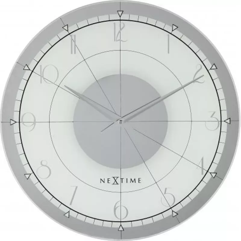 NeXtime klok 8125 Fancy Round, Ø43 cm, Wall, White/Silver