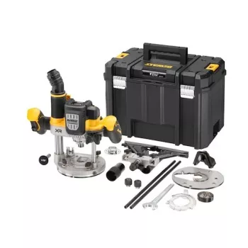Plunge Router DeWalt DCW620NT-XJ, battery brushless, 18V, 1600W output, 11–23k RPM, 12.7mm collet, dust port, LED, 3.6kg, case