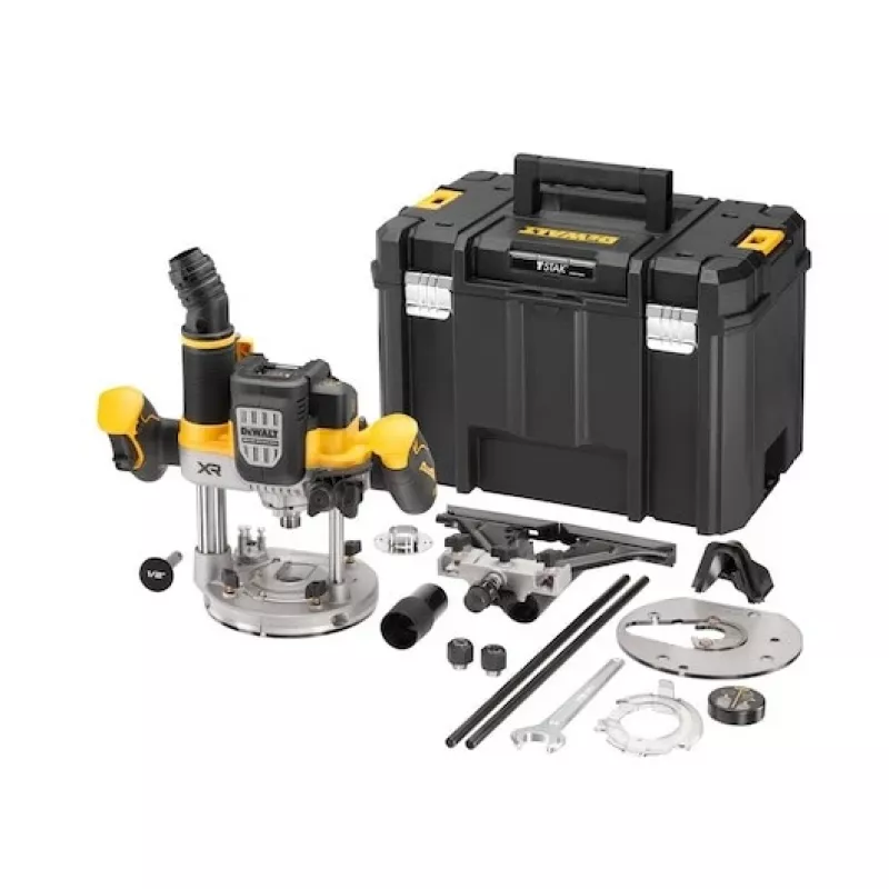 Plunge Router DeWalt DCW620NT-XJ, battery brushless, 18V, 1600W output, 11–23k RPM, 12.7mm collet, dust port, LED, 3.6kg, case