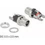 Connector DC 5.5 x 2.5 mm female bulkhead soldering version DeLOCK 90057