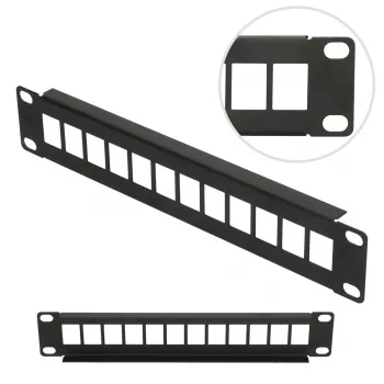 Patch panel Extralink 12-port UTP 10 inch metal housing, black