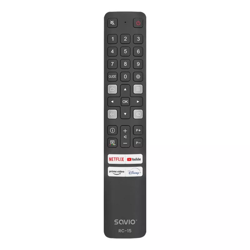 SAVIO universal TV remote RC-15 for TCL SMART TV, IR wireless, black, range 10 m