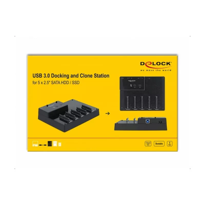 Docking Station DeLOCK USB 5 Gbps 64098 for 5 x 2.5 inch SATA HDD/SSD