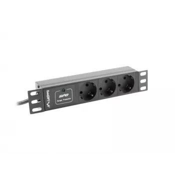 Lanberg PDU-03F-0200-BK Stromverteilereinheit (PDU) 1U Black 3 AC-Outputs (PDU-03E-0200-IEC-BK)
