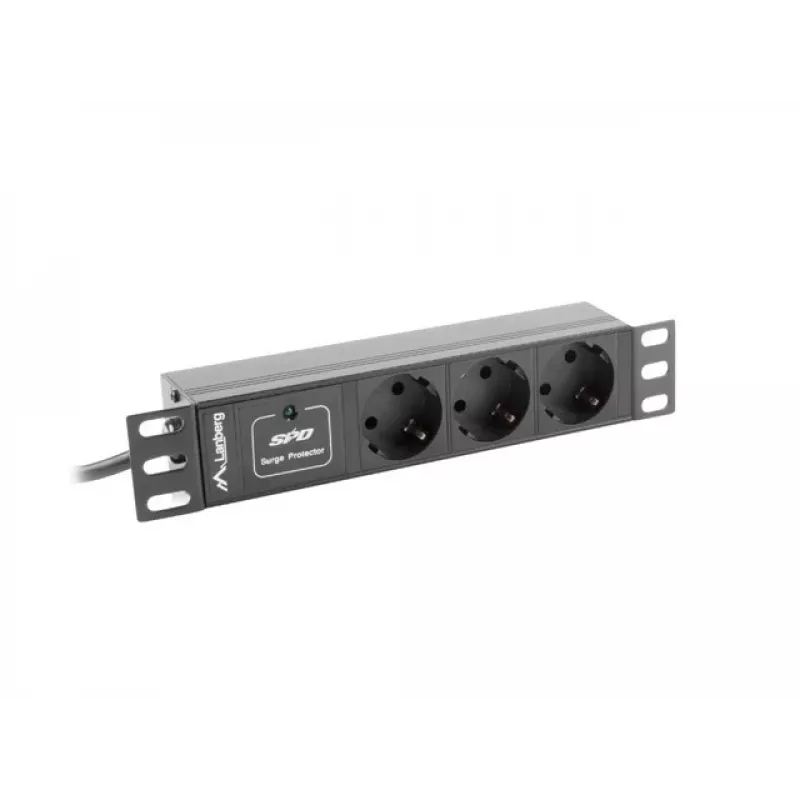 Lanberg PDU-03F-0200-BK Stromverteilereinheit (PDU) 1U Black 3 AC-Outputs (PDU-03E-0200-IEC-BK)