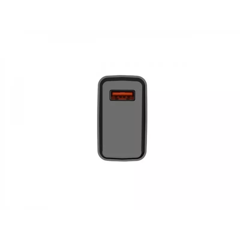 NATEC AC fast charging indoor wired charger Ribera — 18W (5–15V, up to 3A), 1× USB-A, Huawei FCP/SCP, black