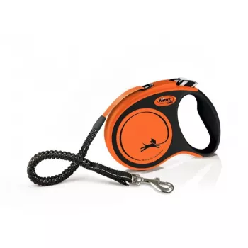 Tape Dog Lead Flexi Xtreme 5 m, Orange/Black, Medium (up to 35 kg)