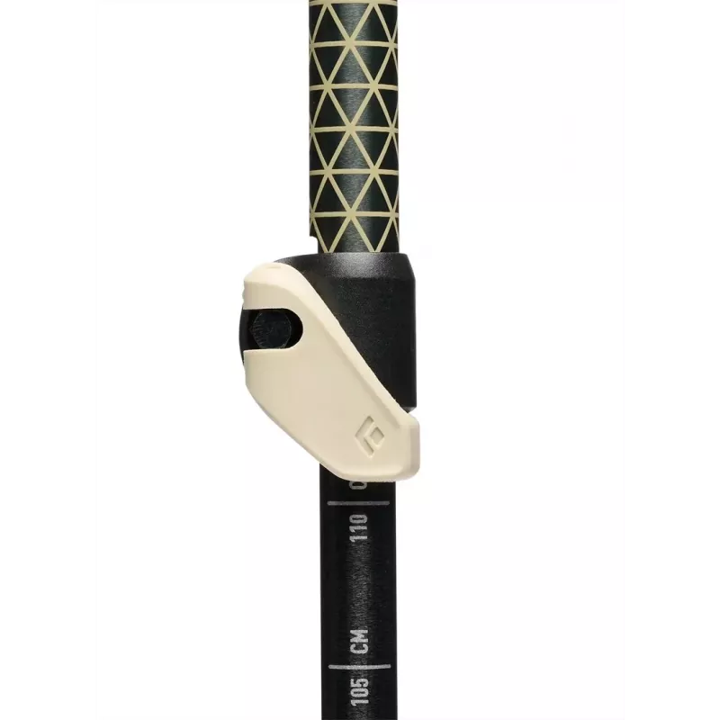 Trekking poles Black Diamond Trail Cork, adjustable 100–140 cm, aluminium, cork/EVA handle, 3-segment, green/beige
