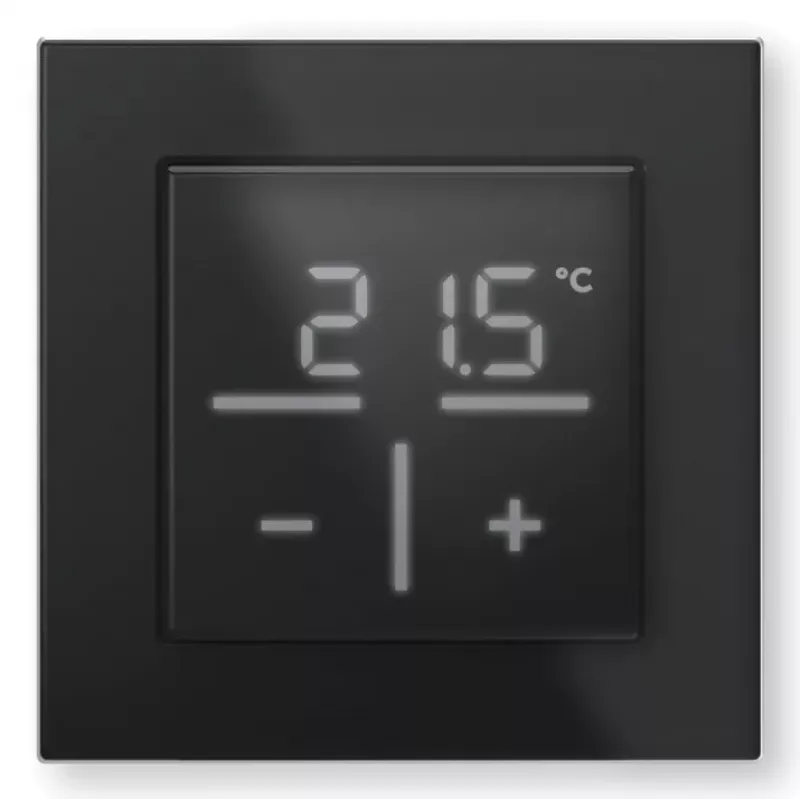 Glass wall thermostat Homematic IP with CO₂ sensor — mechanical, black, 230 V, IP20