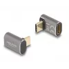 DeLOCK USB Adapter 40 Gbps USB Type-C PD 3.0 100 W male to female angled 8K 60 Hz metal