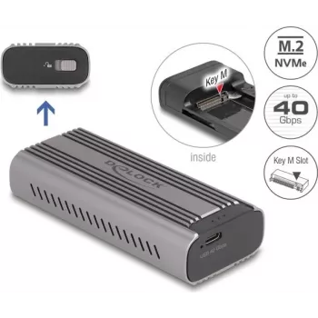 SSD enclosure DeLOCK 42029 USB Type-C 40 Gbps for M.2 NVMe PCIe
