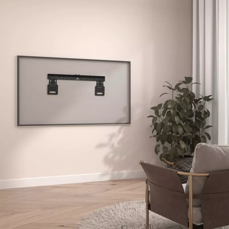 Maclean MC-481 Ultra Flat Slim TV wall mount Bracket Holder for 37-80 Flat Curved up to 75kg Max. VESA 600x400 Universal TV Mount Holde