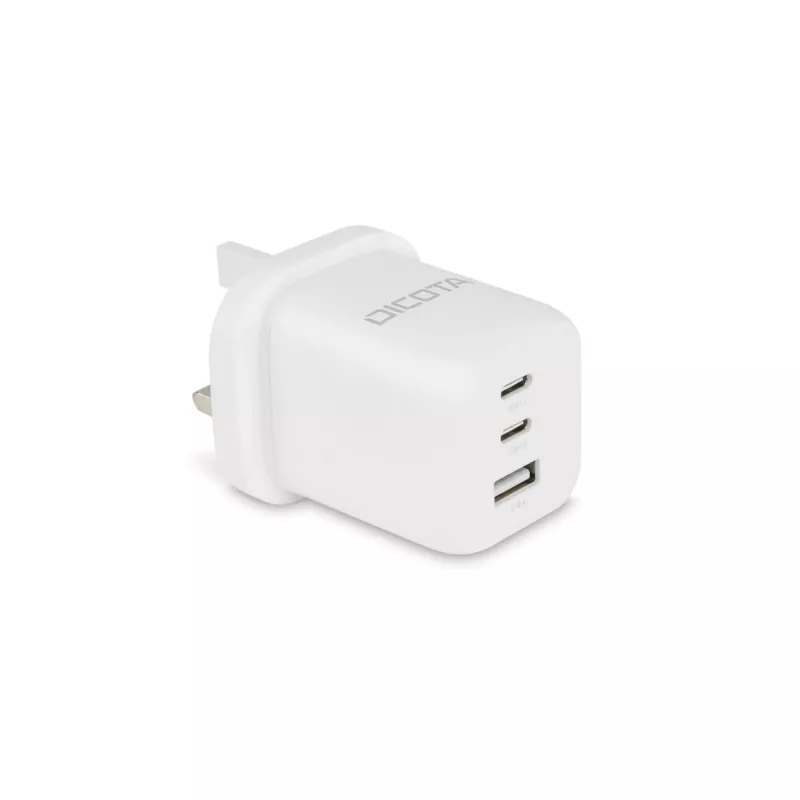 Dicota Power Supply - compact, GaN - 65 Watt - 5 A - PD 3.0 - 3 Output Ports (2 x USB-C, USB)