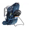 Baby carrier backpack DEUTER Kid Comfort Active — blue, polyamide, up to 22 kg, sunshade, footrest, VariQuick, Lite Air