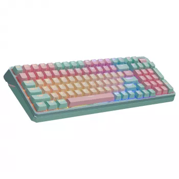 Keyboard Cooler Master MK770 mechanical, USB + RF wireless + Bluetooth, QWERTY French, 99 keys, RGB, turquoise