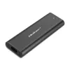 SSD enclosure QOLTEC 50312 Black for single M.2 SATA drive, USB Type-C (USB 2.0 / 3.2 Gen 1)