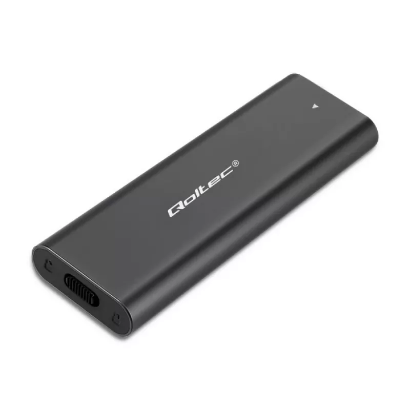 SSD enclosure QOLTEC 50312 Black for single M.2 SATA drive, USB Type-C (USB 2.0 / 3.2 Gen 1)