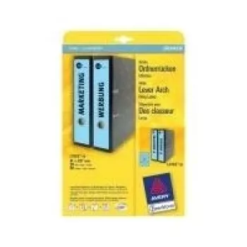 Binder Labels Avery L4753-20 Blue 61 x 297mm