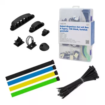 LogiLink Cable organiser set 128 pc(s).