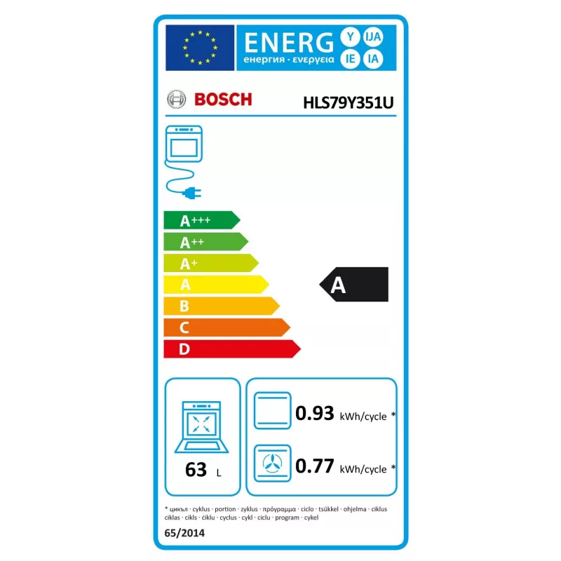 Bosch Cooker HLS79Y351U Series 6 Hob type Induction, Oven type Electric, Stainless Steel, Width 60 cm, Grilling, LCD, 63 L, Depth 60 cm