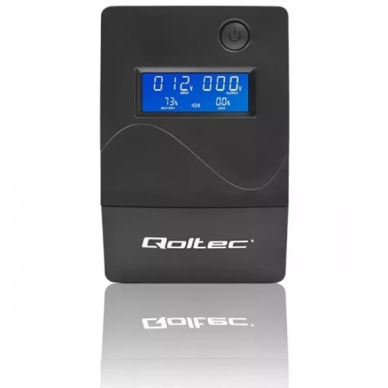 Qoltec Monolith uninterruptible power supply (UPS) Double-conversion (Online) 1 kVA 600 W 2 AC outlet(s)