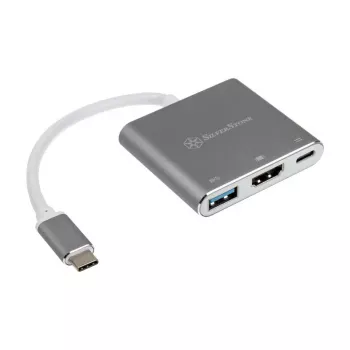 SilverStone SST-EP08C - USB 3.1 Type-C Adapter to HDMI/USB Type C/USB Type A - Silver