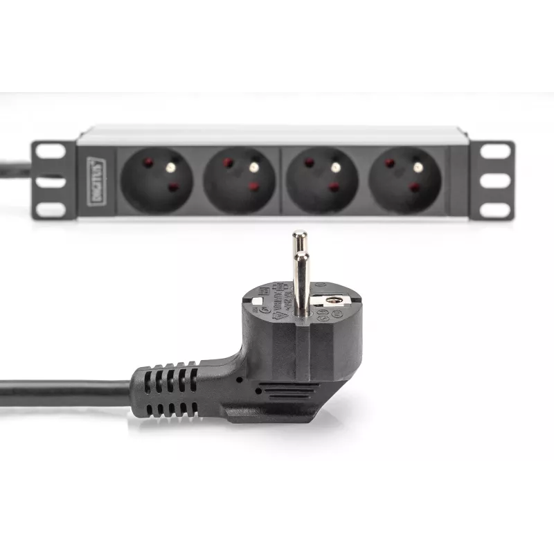 Digitus 10 inch socket strip aluminum profile 4-way CEE 7/5 sockets 1U