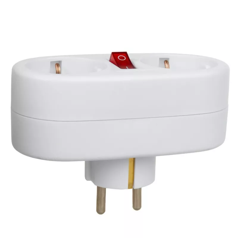Power socket splitter MACLEAN MCE338 F — Type F, 2 outlets, 2×16A with circuit breaker