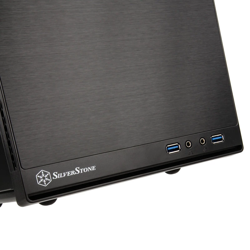 SilverStone SUGO 13 - Desktop - Mini-DTX - without Power Supply (AT / PS/2) - Black - USB/Audio (SST-SG13B-Q)
