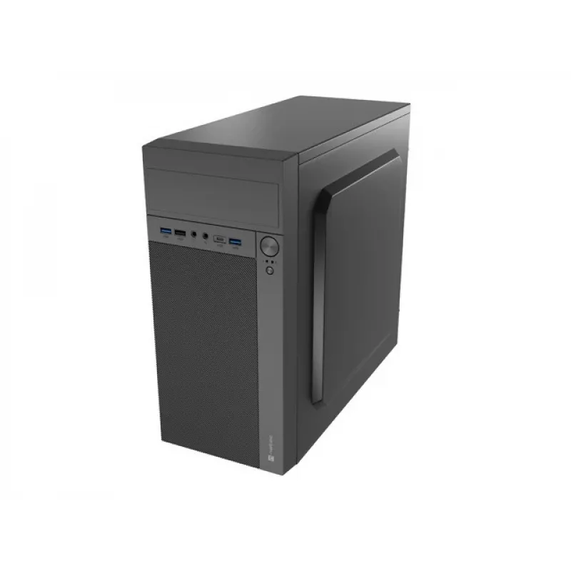 PC Case NATEC Helix Mini Tower Black — microATX/Mini-ITX, 3x3.5 inch + 5x2.5 inch, 33 cm GPU, USB-C/USB-A ports