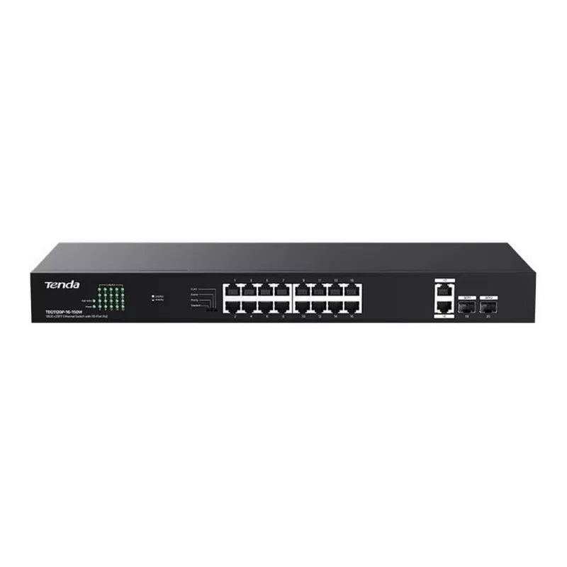 Switch TENDA TEG1120P-16-150W PoE+ Gigabit 16x 1Gb/s, 135W PoE budget