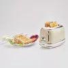 Ariete 155 Design 2 Slice Toaster with Sandwich Cages, 6 Toasting Levels, 810 W, Stainless Steel Body, Removable Crumb Tray, Pastel beige