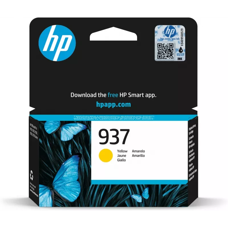 HP 937 Yellow Original Ink Cartridge, Yellow, 1 pc(s), 800 pages
