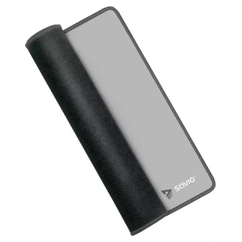 Gaming mouse pad SAVIO Turbo Dynamic S — Grey, 250×250 mm, 2 mm thickness, stitched anti-slip rubber base