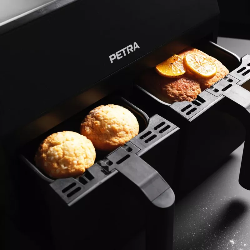 Air Fryer Petra PT4750BLKVDEEU7, Dual‑chamber, 3.7 L capacity, Black