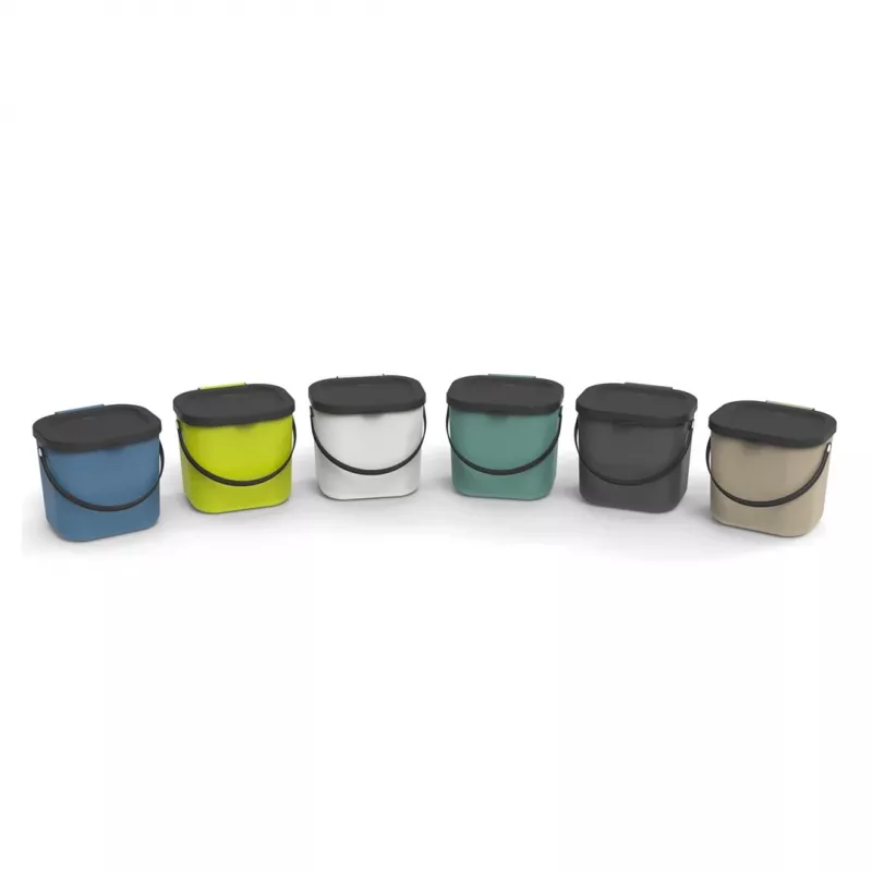Waste container Rotho Albula rectangular plastic 6 L, anthracite, 200×235×208 mm