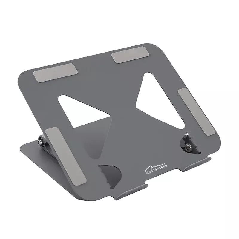 Laptop stand MEDIA-TECH MT2661 — adjustable height, foldable aluminium design for up to 17 inch notebooks