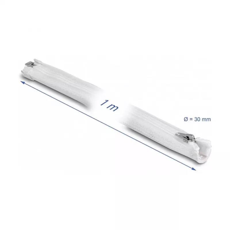Braided Sleeve DeLOCK 20822 1 m x 30 mm White
