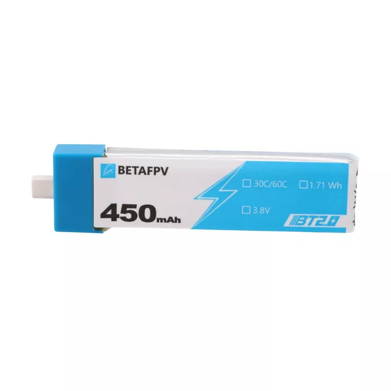 1S BetaFPV BT2.0 Drone Battery Pack 450mAh 4-Pack, 3.8V