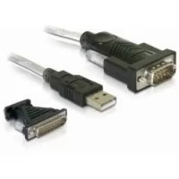 Delock Adapter USB 2.0 Type-A > 1 x Serial DB9 RS-232 + Adapter DB25 (61308)