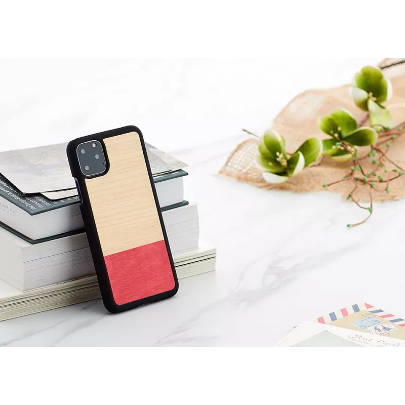 Smartphone case man and wood for iPhone 11 Pro Max — black protective cover
