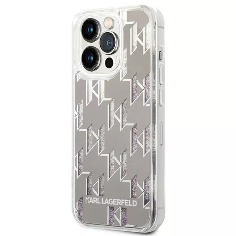 Karl Lagerfeld KLHCP14XLMNMS iPhone 14 Pro Max 6.7 hardcase silver / silver Liquid Glitter Monogram