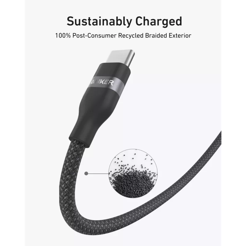 USB-C to USB-C Cable Anker A82E2 — 0.9 m, USB C to USB C, Black