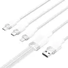 USB 2.0 A to 3‑in‑1 3A cable Vention CTPWG 1.5 m white