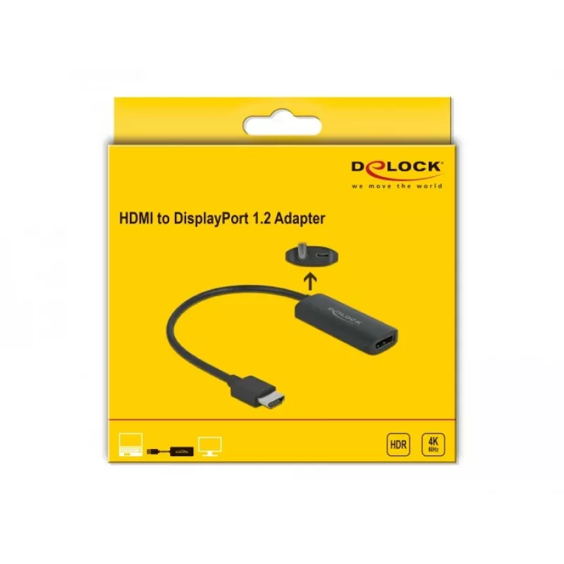 Adapter HDMI-A male to DisplayPort female 4K 60 Hz DeLOCK 63206